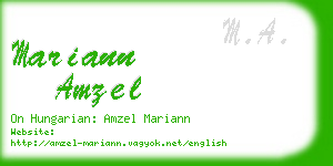 mariann amzel business card
